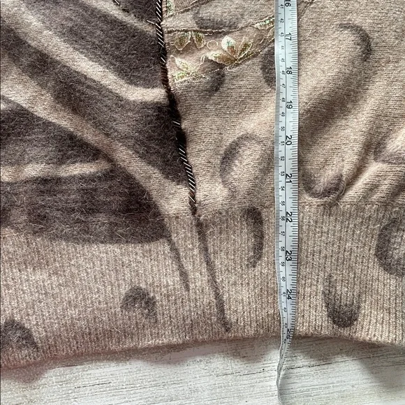 Aphrodite Embroidered Taupe Patterned Sweater - Picture 7 of 10